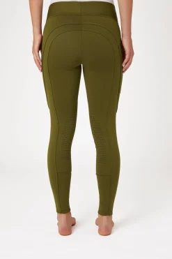 Active Damen Winter Kniebesatzreitleggings mit Handytasche