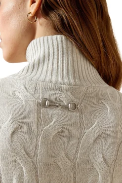 Alamere Damenpullover mit halbem Reißverschluss