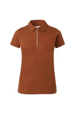 Amy Damen Kurzarm-Poloshirt mit Baumwollstretch