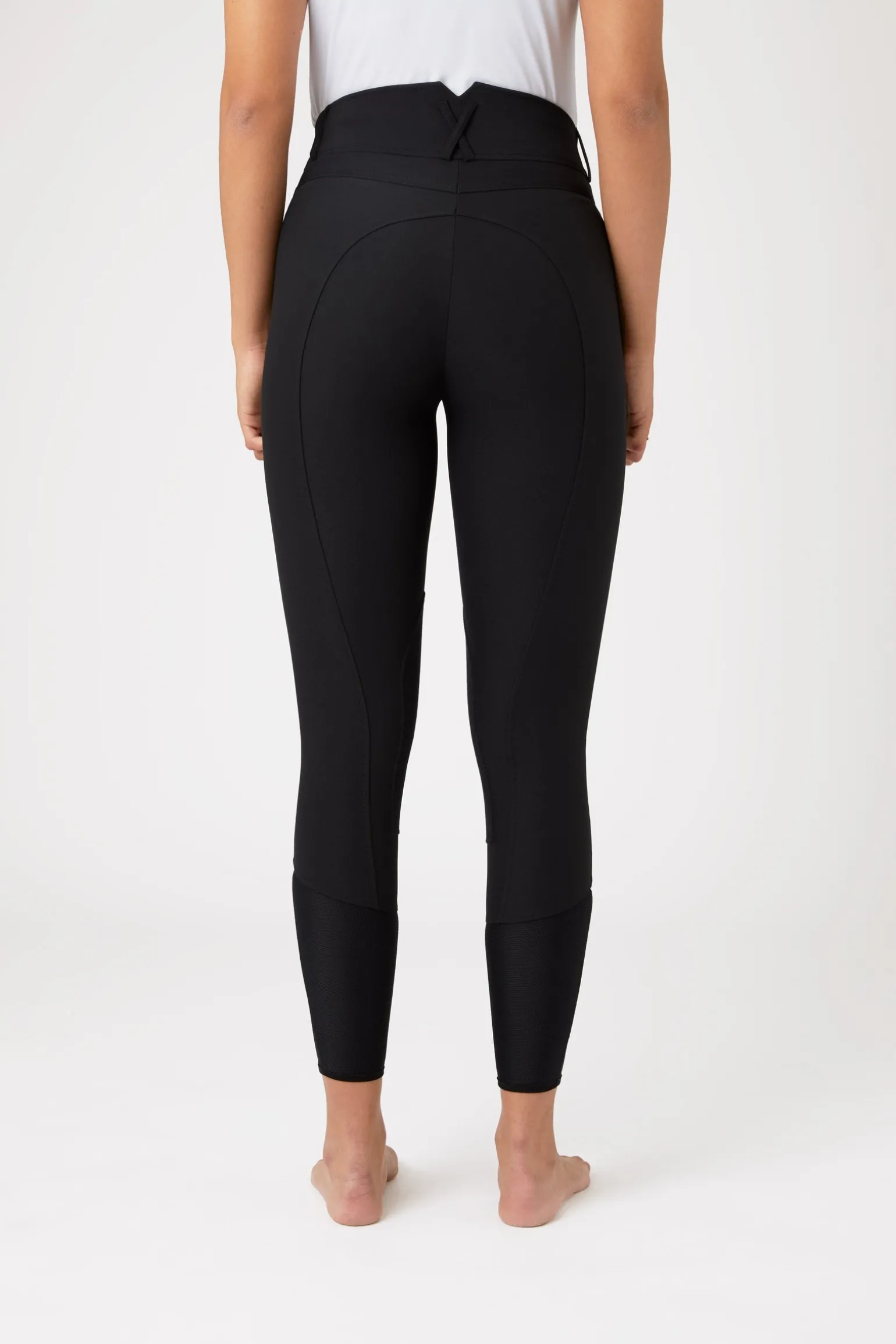 Angelina Leichte Damen Stretch-Reithose mit Lederkniebesatz