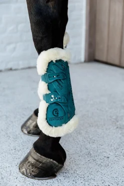 Bamboo Elastik Gamaschen mit veganem Lammfell