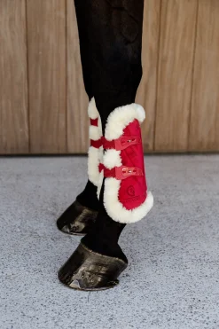 Bamboo Elastik Gamaschen mit veganem Lammfell