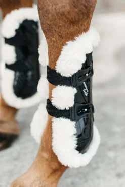 Bamboo Elastik Gamaschen mit veganem Lammfell