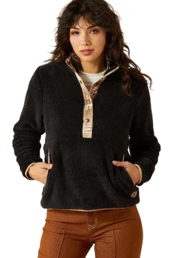 Berber Snap Damenpullover mit halber Knopfleiste