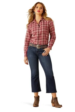 Billie Jean Damen Hemdbluse mit langen Ärmeln