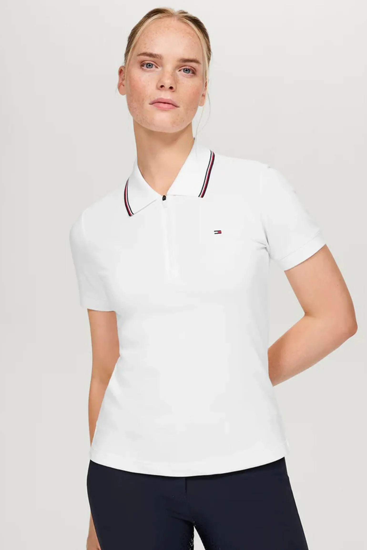 Camden Damenpolo mit Reißverschluss