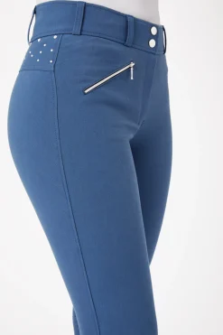 Damen Vollbesatzreithose mit hohem Bund und Kristallen