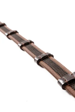 Double Ridge Rubberised Reins With 10 Stops, 16 mm