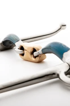 ergonomische Schenkeltrense, doppelt gebrochen, 14 mm