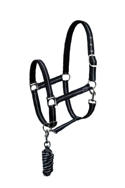 Halfter & Führstrick Set mit Metallic Streifen