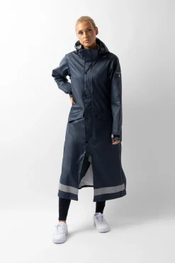 Hazel Langer Damen-Regenmantel mit Schlitzen