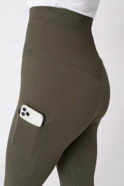 Janine Women's nahtlose Knie Besatz Tights mit Handytasche