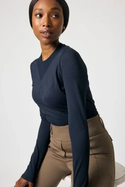 Leandra L/S Gestreiftes Mesh-Shirt