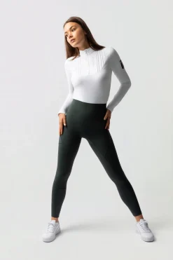 Leonora Damen nahtlose Thermo-Reithosen mit Vollbesatz