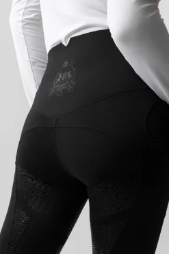 Leonora Damen nahtlose Thermo-Reithosen mit Vollbesatz