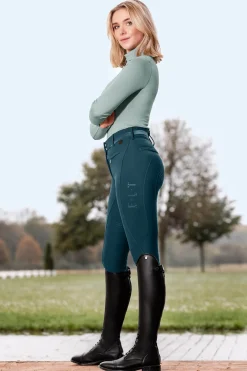 Maja Damen Glam Curved High Waist Reithose mit Vollbesatz
