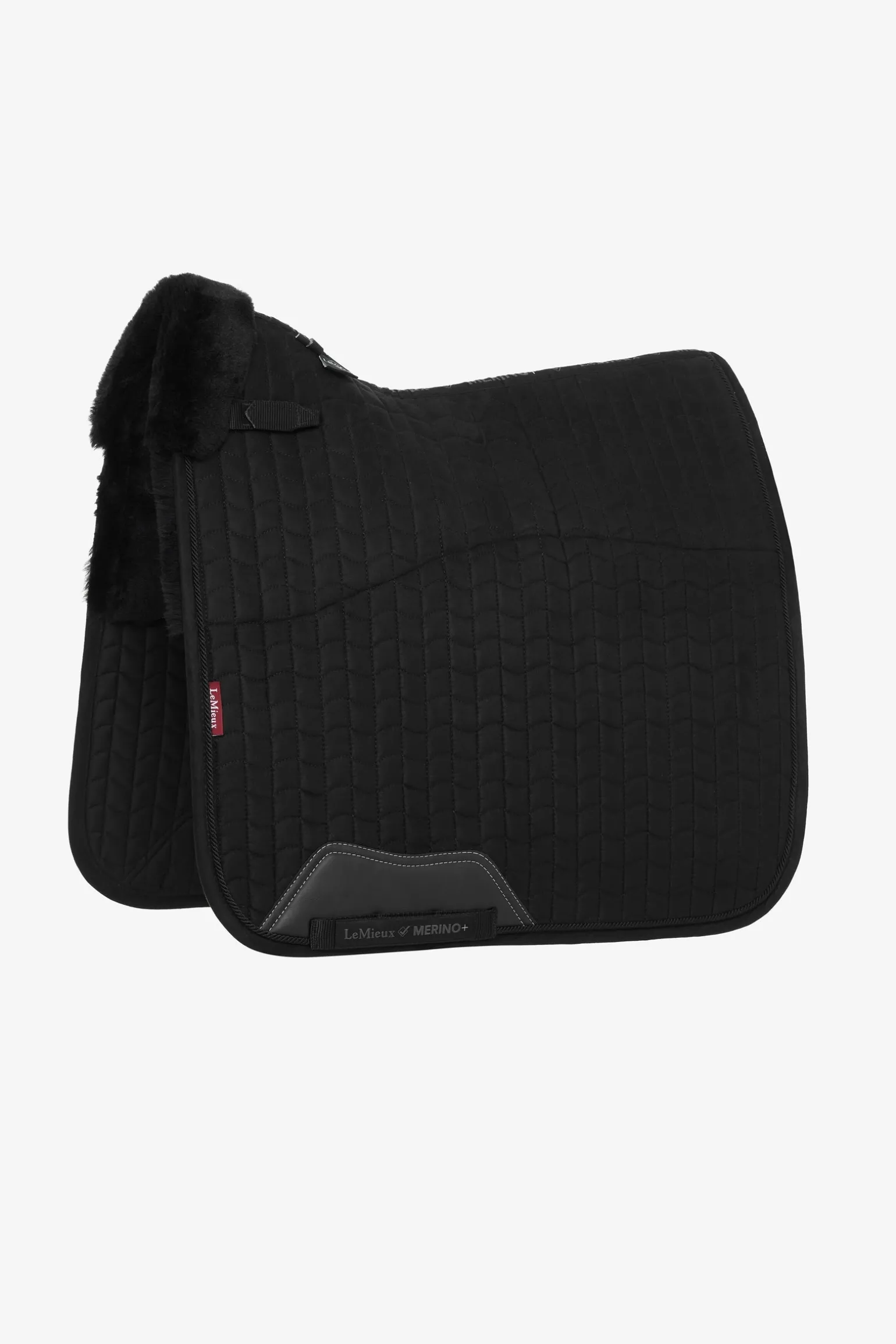 Merino+ Dressurschabracke mit Wildleder-Effekt, halb gefüttert