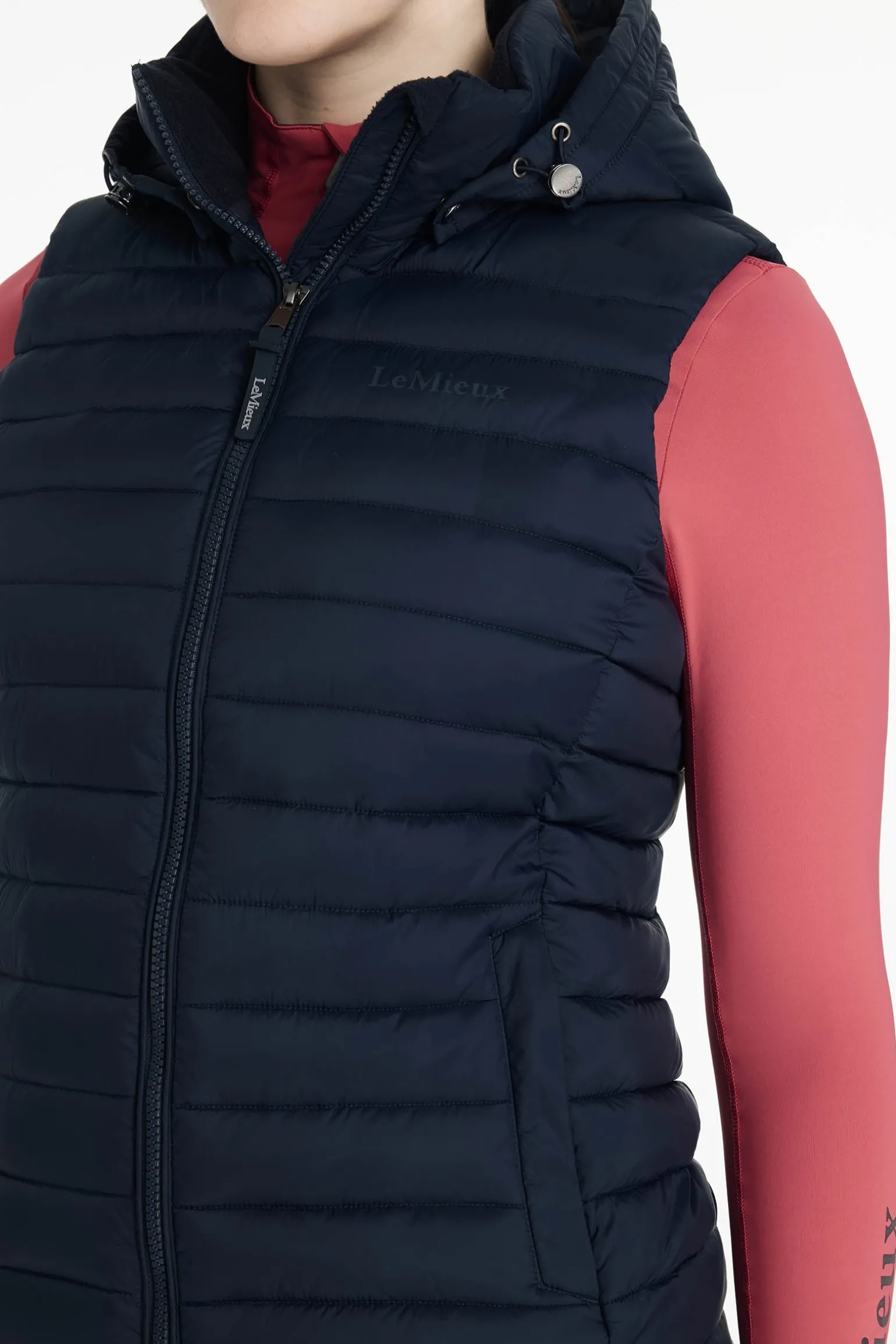 Rose Damen-Steppweste mit Kapuze