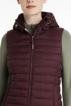 Rose Damen-Steppweste mit Kapuze