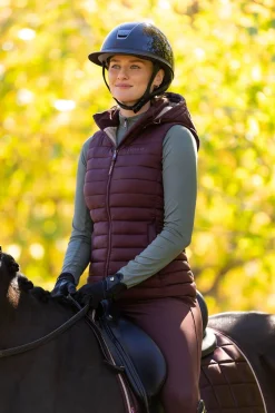 Rose Damen-Steppweste mit Kapuze