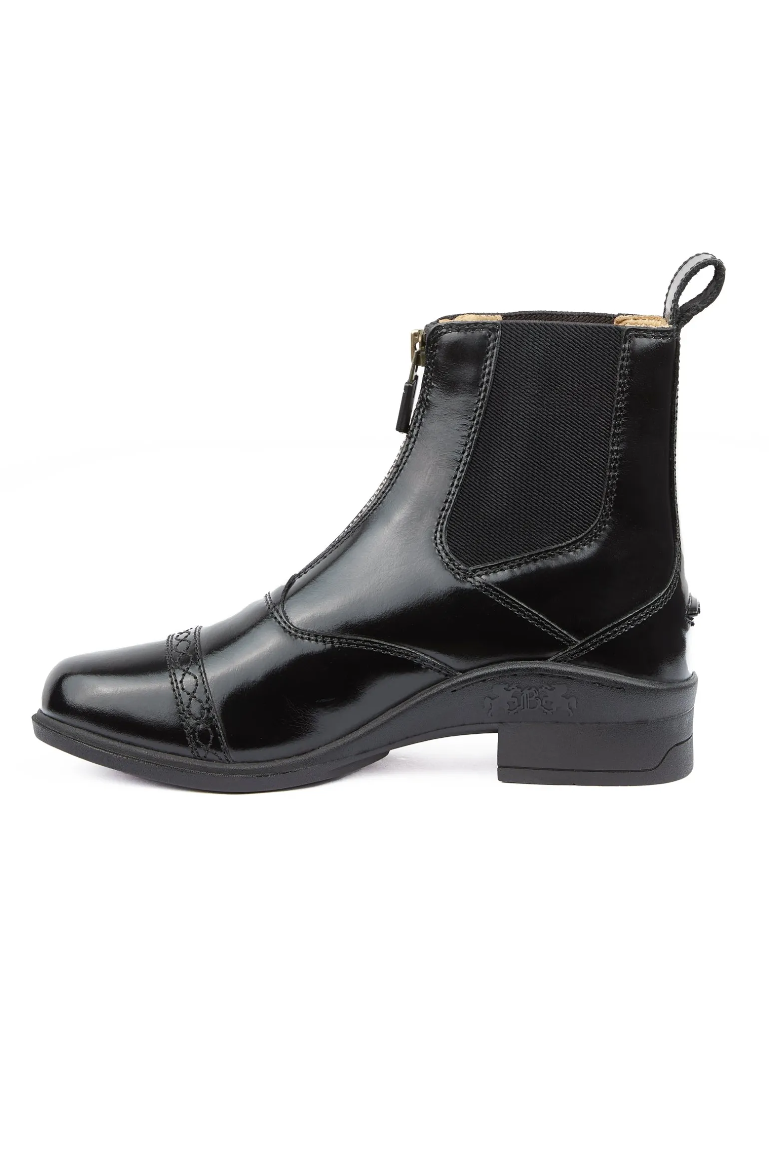 Saturn Damen Lederreitstiefeletten mit Reißverschluss