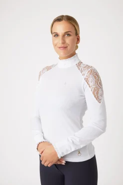 Sylvie Damen Langarm-Turniershirt mit Spitze