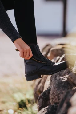 Veganza Winter Reitstiefeletten mit seitlichem Reißverschluss